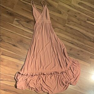 Altar’d State Elegant Flowy Peach Maxi Dress Small